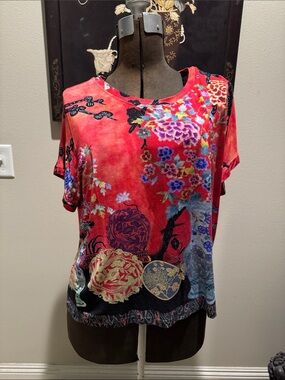 Citron Santa Monica Floral Short-Sleeve Rayon/Lycra Tee